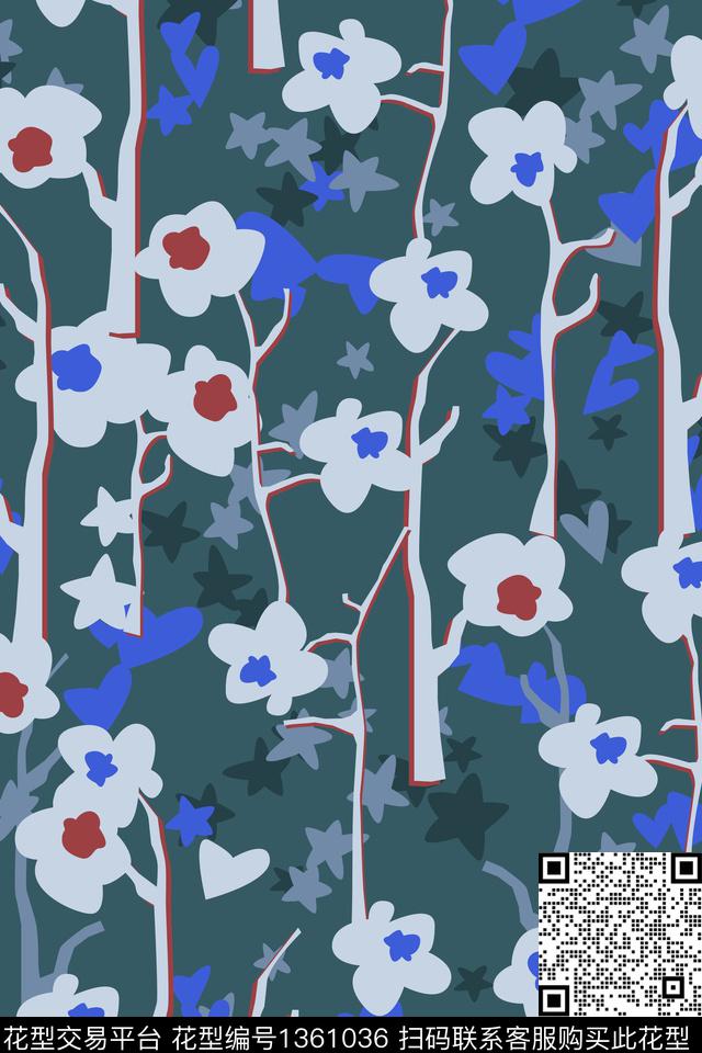 花卉034-3.jpg - 1361036 - 花卉 花瓣 春夏花型 - 数码印花花型 － 女装花型设计 － 瓦栏