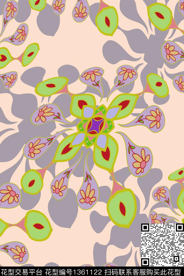 佩斯利   传统花型.jpg - 1361122 - 民族风 佩斯利 传统花型 - 传统印花花型 － 女装花型设计 － 瓦栏