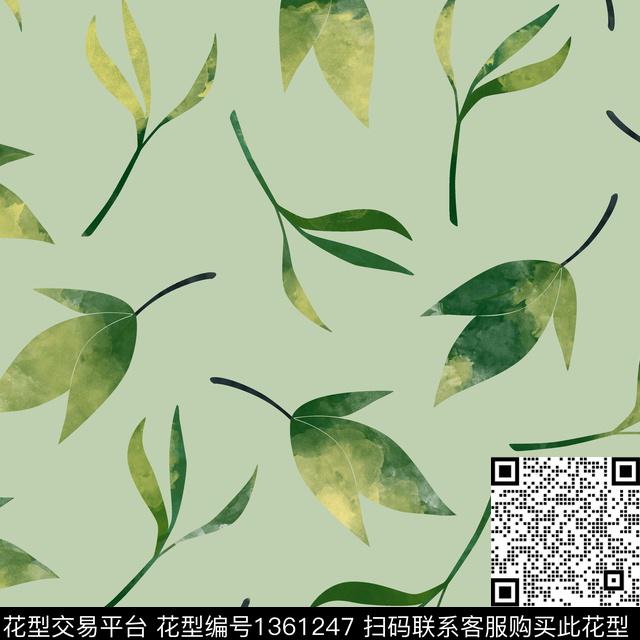 pl2.jpg - 1361247 - 肌理 绿植树叶 笔触 - 数码印花花型 － 女装花型设计 － 瓦栏