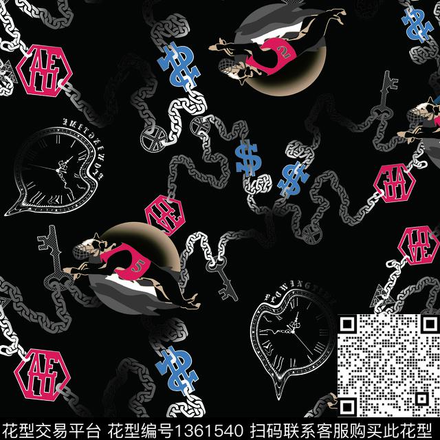 83.jpg - 1361540 - 字母 链条 抽象男装 - 数码印花花型 － 男装花型设计 － 瓦栏