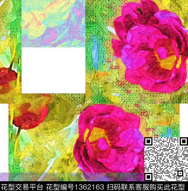 989981.jpg - 1362163 - 线条 几何 花卉 - 数码印花花型 － 女装花型设计 － 瓦栏
