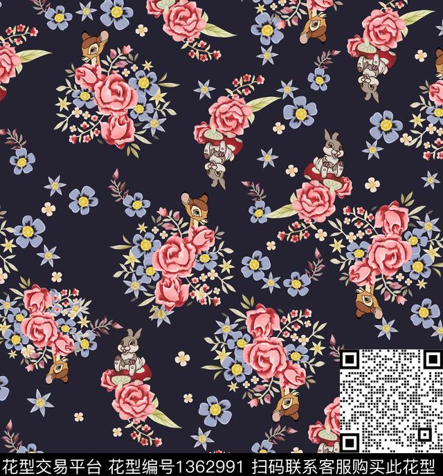 098.jpg - 1362991 - 动物花卉 数码花型 花卉 - 数码印花花型 － 女装花型设计 － 瓦栏