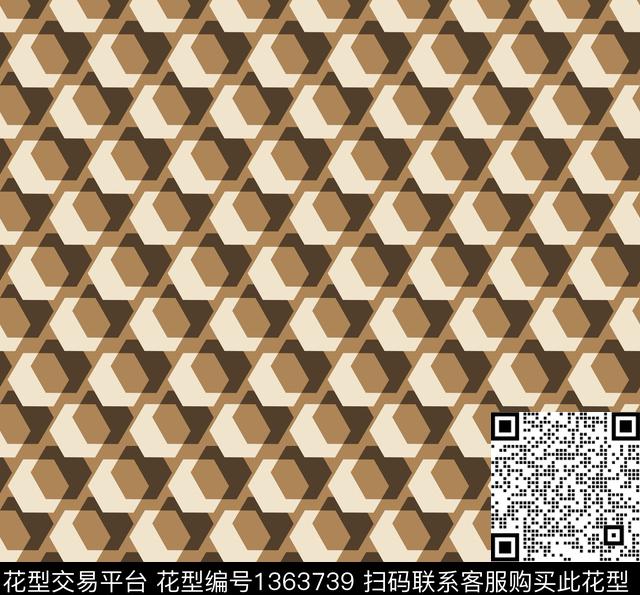 几何大牌风传统印花花型下载（图片编号: 1363739） - 瓦栏（Walan）