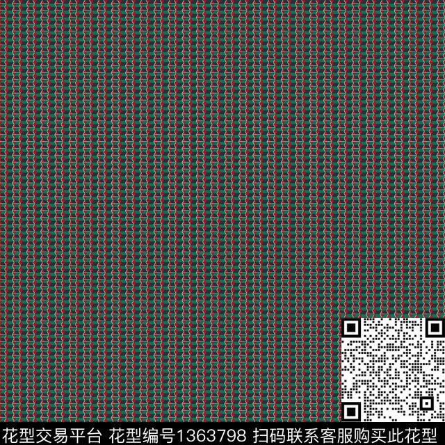 47.jpg - 1363798 - 几何 格子 民族风 - 传统印花花型 － 方巾花型设计 － 瓦栏