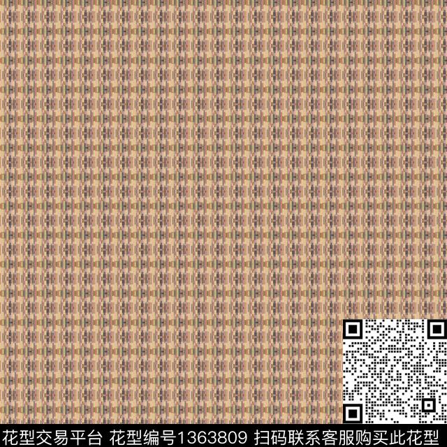 50.jpg - 1363809 - 几何 格子 民族风 - 传统印花花型 － 方巾花型设计 － 瓦栏
