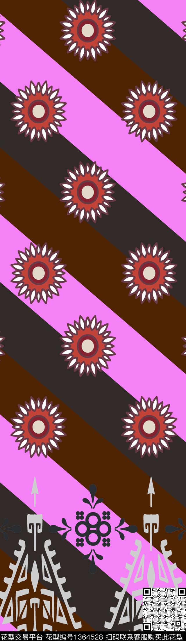 ASMYSJ0384.jpg - 1364528 - 几何 大牌风 传统花型 - 传统印花花型 － 女装花型设计 － 瓦栏