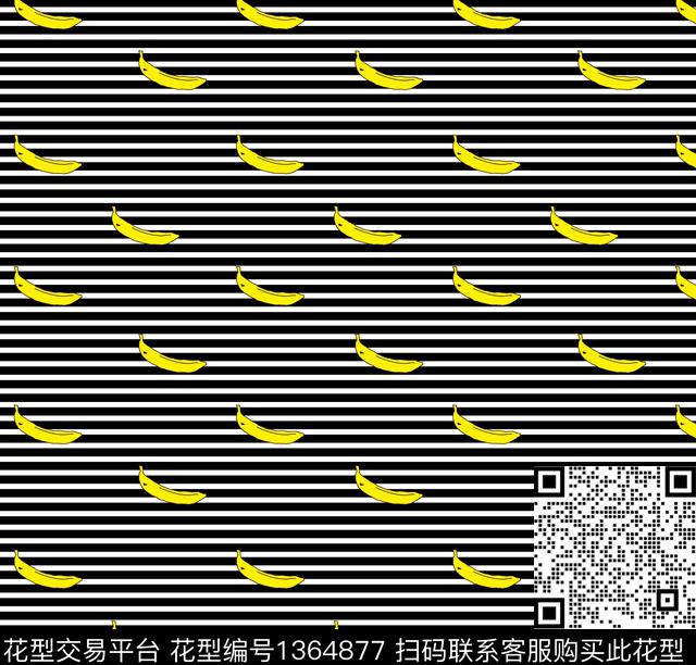 2020-9-95.jpg - 1364877 - 大牌风 香蕉 条纹 - 传统印花花型 － 男装花型设计 － 瓦栏