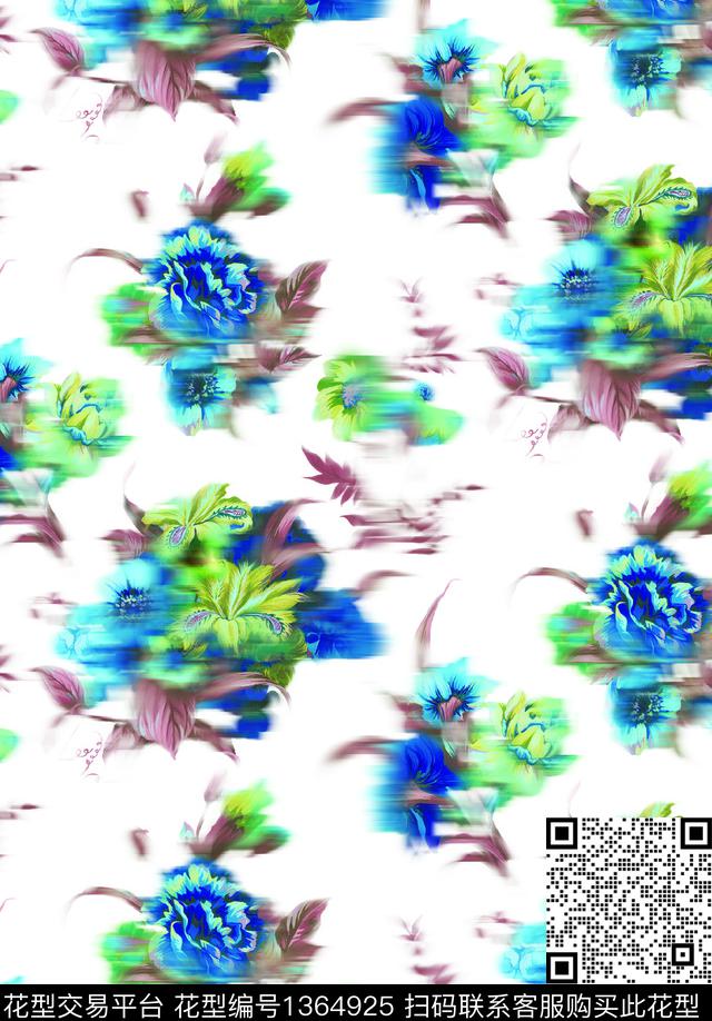 z-25.jpg - 1364925 - 趋势花型 大牌风 手绘花卉 - 数码印花花型 － 女装花型设计 － 瓦栏