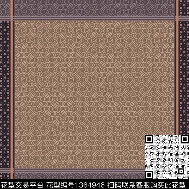 几何方巾民族风传统印花花型下载（图片编号: 1364946） - 瓦栏（Walan）