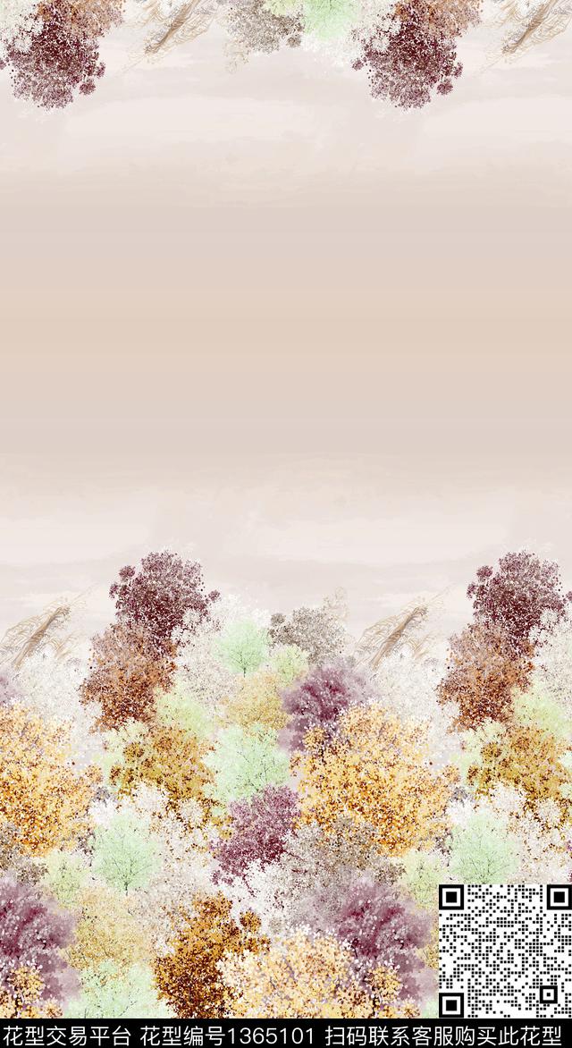 树林数码花型大牌风数码印花花型下载（图片编号: 1365101） - 瓦栏（Walan）