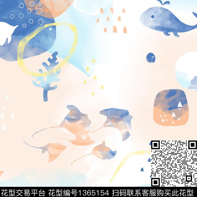 海洋棉布裙.jpg - 1365154 - 抽象 鱼 海洋 - 数码印花花型 － 女装花型设计 － 瓦栏