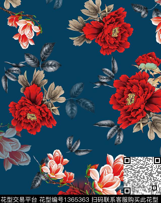 2020 9 3定位花型.jpg - 1365363 - 连衣裙 女装 花卉 - 数码印花花型 － 女装花型设计 － 瓦栏