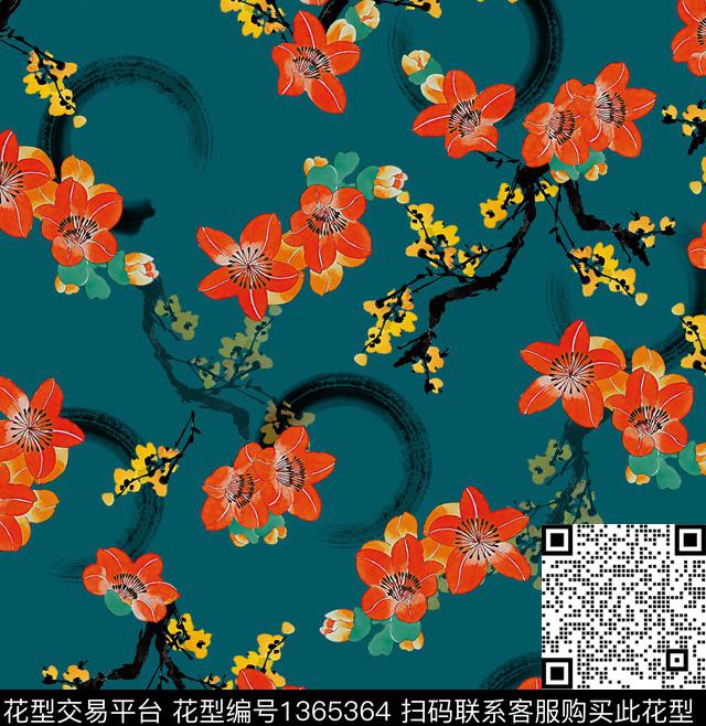 2020 9 4定位花型.jpg - 1365364 - 连衣裙 女装 花卉 - 数码印花花型 － 女装花型设计 － 瓦栏
