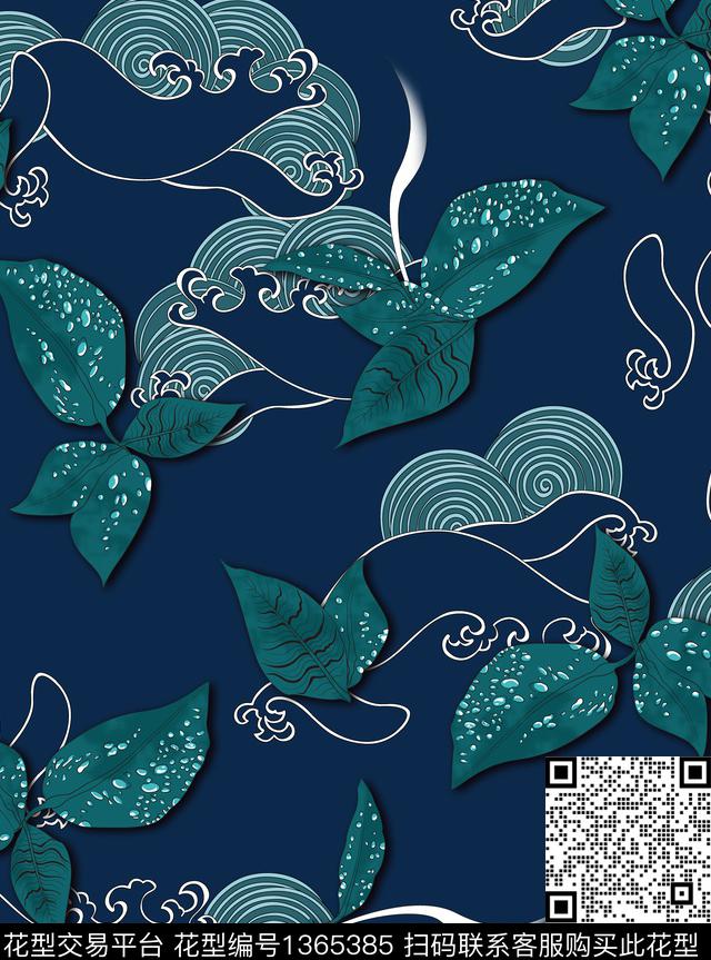 2020 9 25.jpg - 1365385 - 蓝色 连衣裙 女装 - 数码印花花型 － 女装花型设计 － 瓦栏
