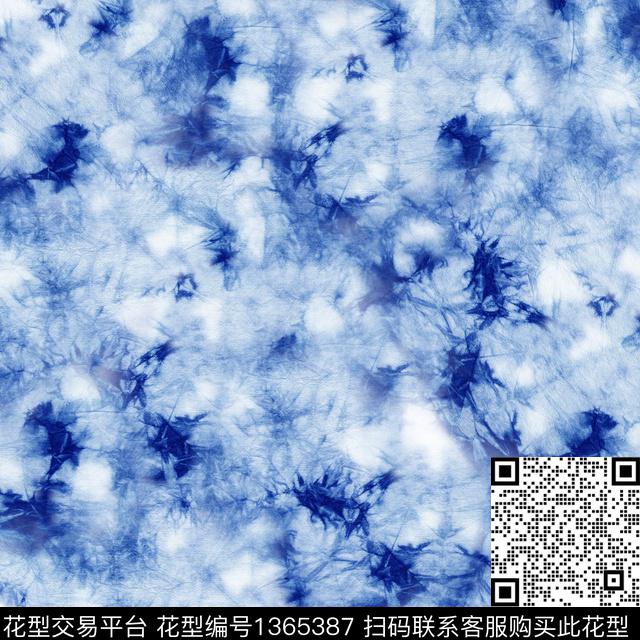 肌理扎染花型大牌风数码印花花型下载（图片编号: 1365387） - 瓦栏（Walan）
