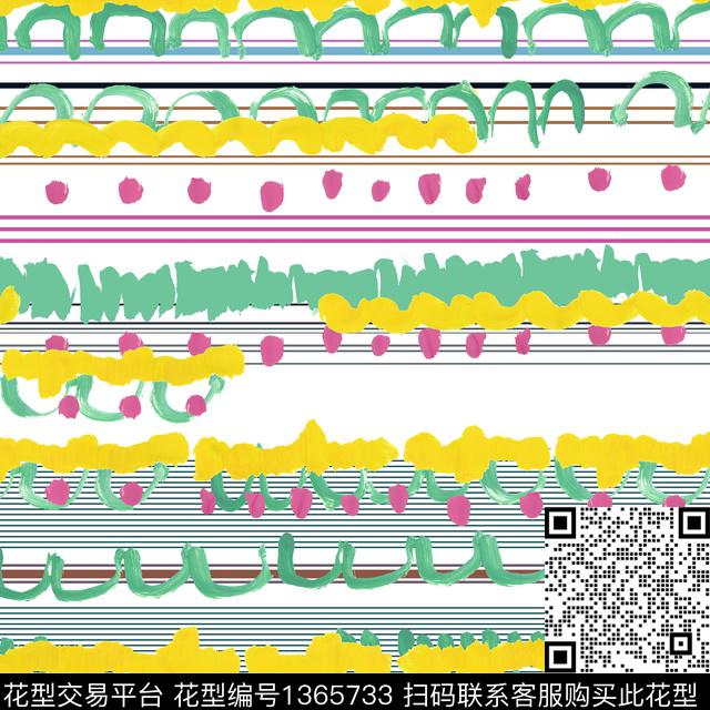 线条肌理笔触传统印花花型下载（图片编号: 1365733） - 瓦栏（Walan）