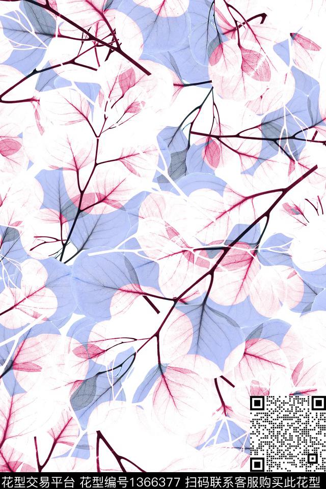0050.jpg - 1366377 - 肌理 绿植树叶 花卉 - 数码印花花型 － 女装花型设计 － 瓦栏
