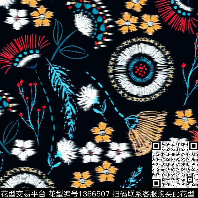 DS00061.jpg - 1366507 - 线条 黑白花型 毛线 - 数码印花花型 － 女装花型设计 － 瓦栏