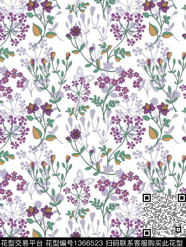 0009.jpg - 1366523 - 时尚 复古 花卉 - 传统印花花型 － 女装花型设计 － 瓦栏