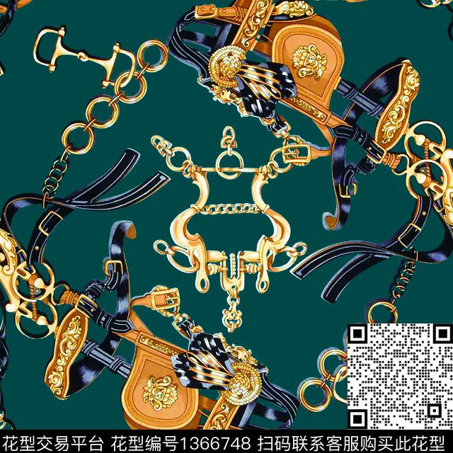 200901.jpg - 1366748 - 链条 古典花纹 3D立体 - 数码印花花型 － 方巾花型设计 － 瓦栏