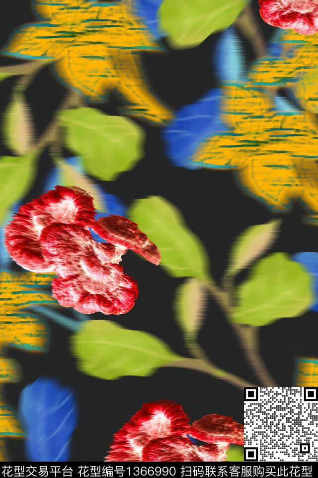 CM76.jpg - 1366990 - 春夏花型 柔焦花卉 抽象 - 数码印花花型 － 女装花型设计 － 瓦栏