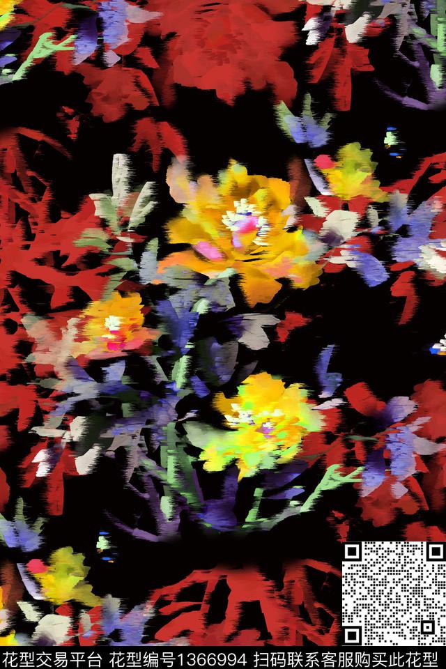 CM77.jpg - 1366994 - 抽象花卉 春夏花型 柔焦花卉 - 数码印花花型 － 女装花型设计 － 瓦栏