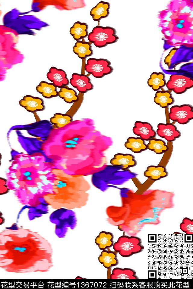 CM81-2.jpg - 1367072 - 清爽底花卉 春夏花型 小碎花 - 数码印花花型 － 女装花型设计 － 瓦栏