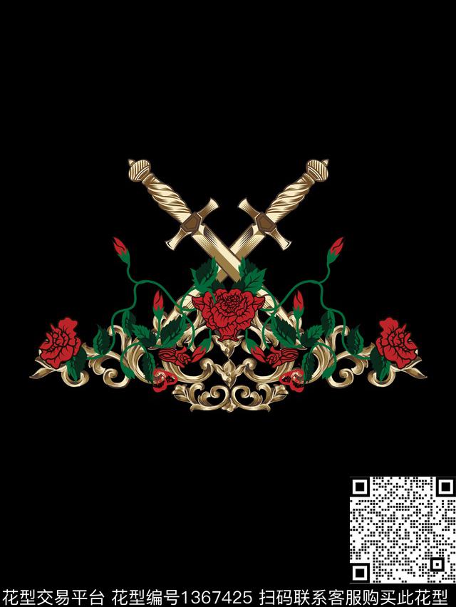 男装剑花瓣数码印花花型下载（图片编号: 1367425） - 瓦栏（Walan）