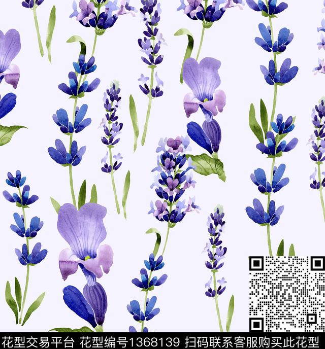 樱桃兰花大牌风数码印花花型下载（图片编号: 1368139） - 瓦栏（Walan）