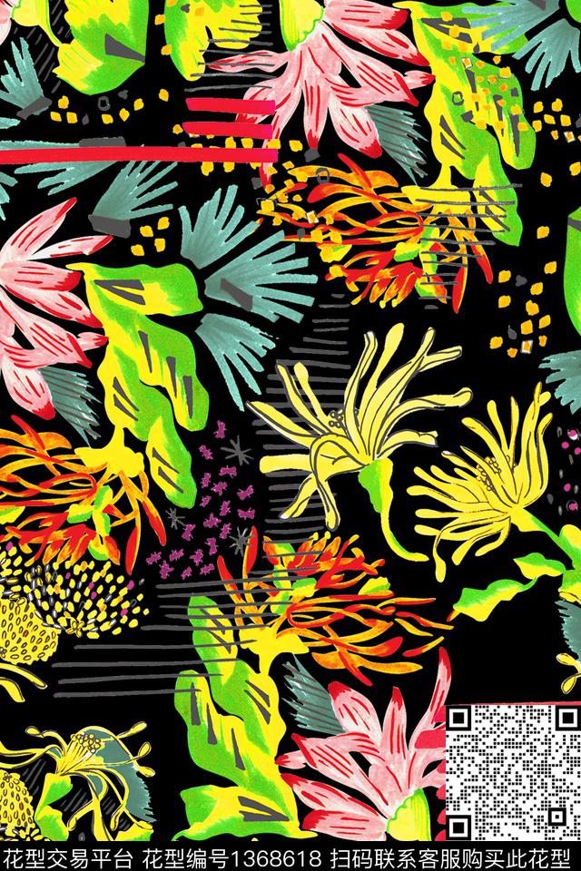20101210.jpg - 1368618 - 涂鸦 时尚 鲜花 - 数码印花花型 － 女装花型设计 － 瓦栏