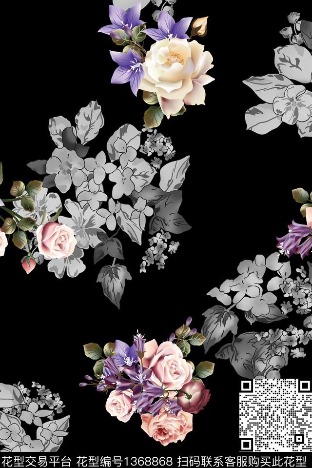 215.jpg - 1368868 - 玫瑰花 复古 牡丹 - 数码印花花型 － 女装花型设计 － 瓦栏