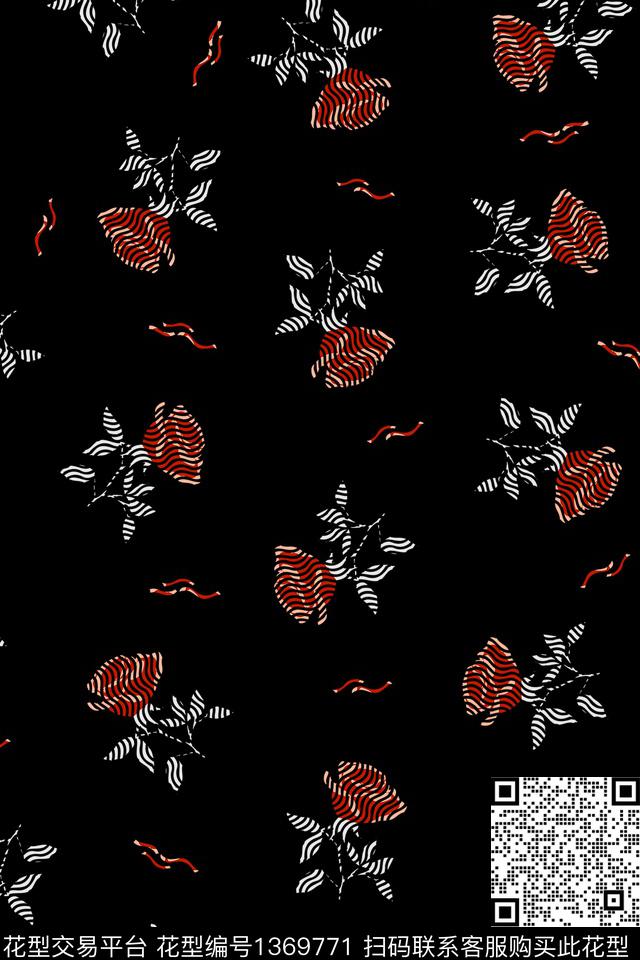 ymxd0323b.jpg - 1369771 - 抽象花卉 玫瑰花 花卉 - 数码印花花型 － 女装花型设计 － 瓦栏