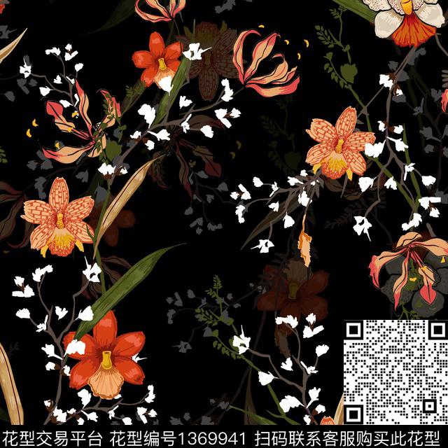 227.jpg - 1369941 - 抽象花卉 玫瑰花 手绘花卉 - 数码印花花型 － 女装花型设计 － 瓦栏