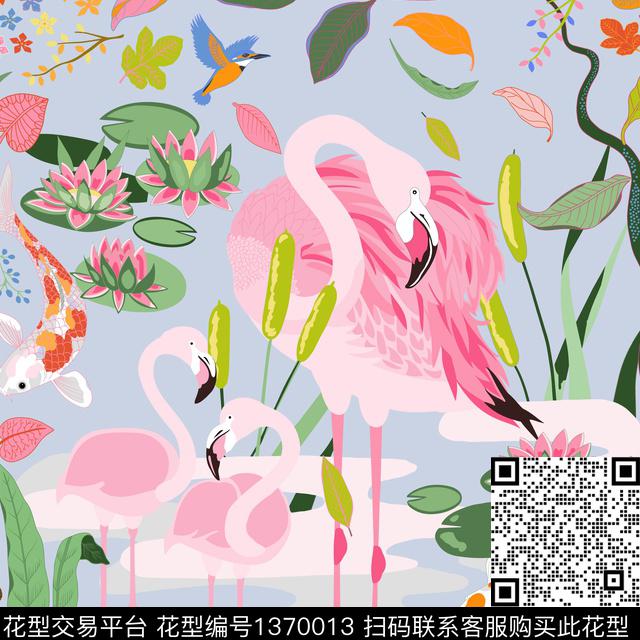 方巾90-5.jpg - 1370013 - 涂鸦 时尚 丝巾定位花 - 数码印花花型 － 方巾花型设计 － 瓦栏