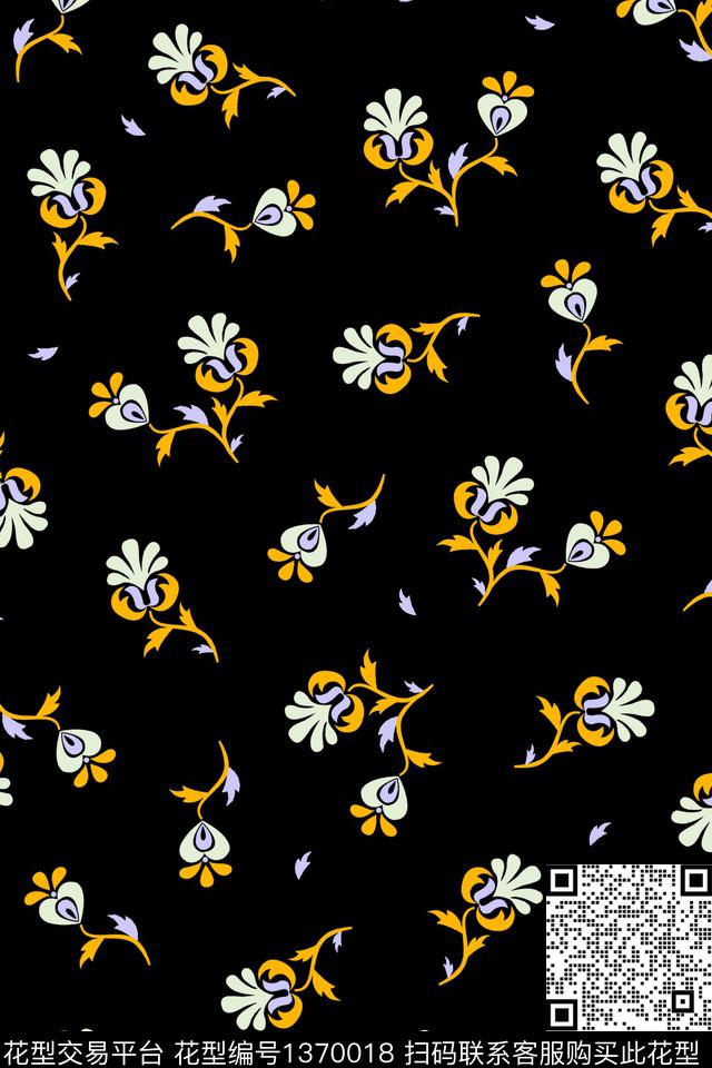 ymxd0324b.jpg - 1370018 - 抽象花卉 花卉 大牌风 - 传统印花花型 － 女装花型设计 － 瓦栏