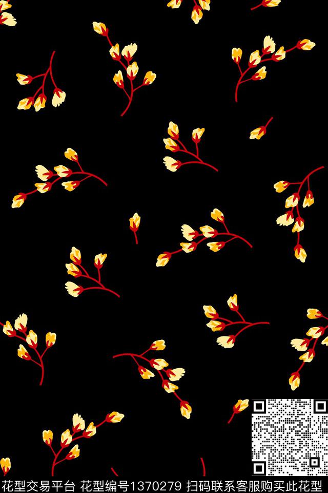 ymxd0325a.jpg - 1370279 - 树枝 大牌风 抽象 - 传统印花花型 － 女装花型设计 － 瓦栏