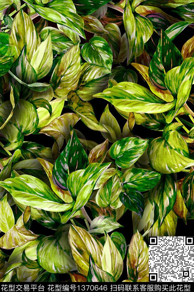 绿植树叶花卉植物数码印花花型下载（图片编号: 1370646） - 瓦栏（Walan）