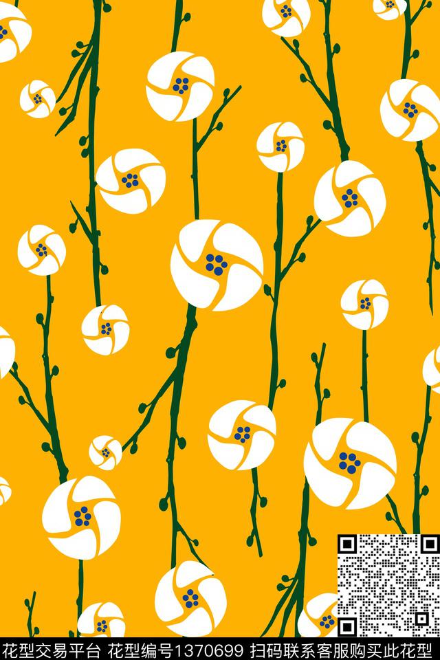 ymxd0528b.jpg - 1370699 - 抽象花卉 树枝 花卉 - 传统印花花型 － 女装花型设计 － 瓦栏