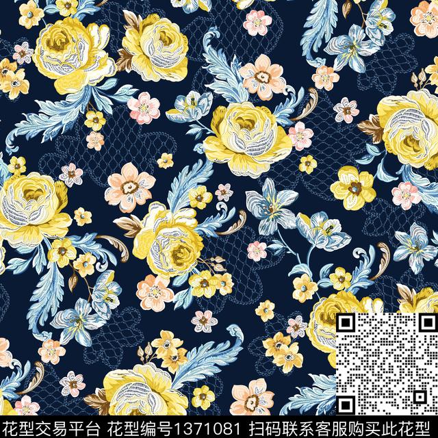 JXSJ101920.jpg - 1371081 - 卷草 绣花花型 抽象花卉 - 数码印花花型 － 女装花型设计 － 瓦栏