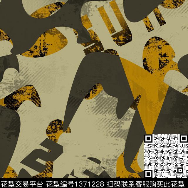 20201020-4-2.jpg - 1371228 - 几何 纸印花 抽象男装 - 传统印花花型 － 男装花型设计 － 瓦栏