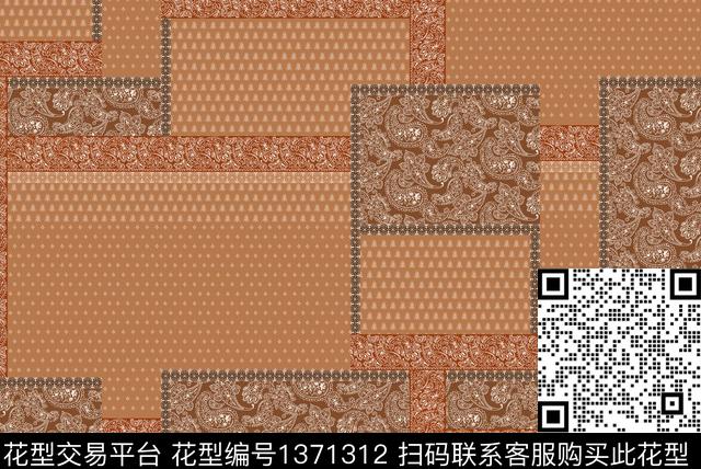 IRIS-S20201020-F013.jpg - 1371312 - 男装满版花 边框 橙色 - 数码印花花型 － 男装花型设计 － 瓦栏