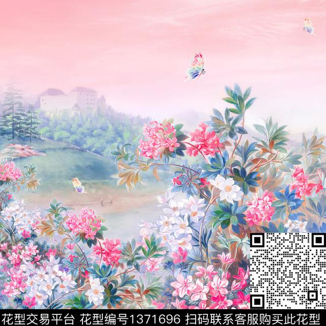 树林数码花型大牌风数码印花花型下载（图片编号: 1371696） - 瓦栏（Walan）