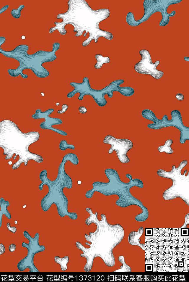 大牌风几何抽象数码印花花型下载（图片编号: 1373120） - 瓦栏（Walan）