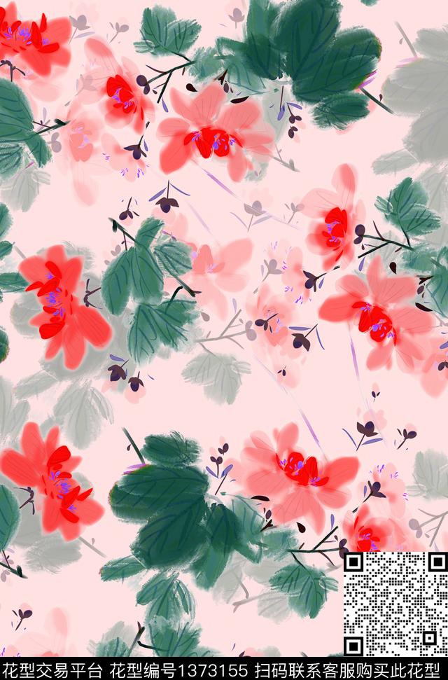 大牌风几何抽象数码印花花型下载（图片编号: 1373155） - 瓦栏（Walan）