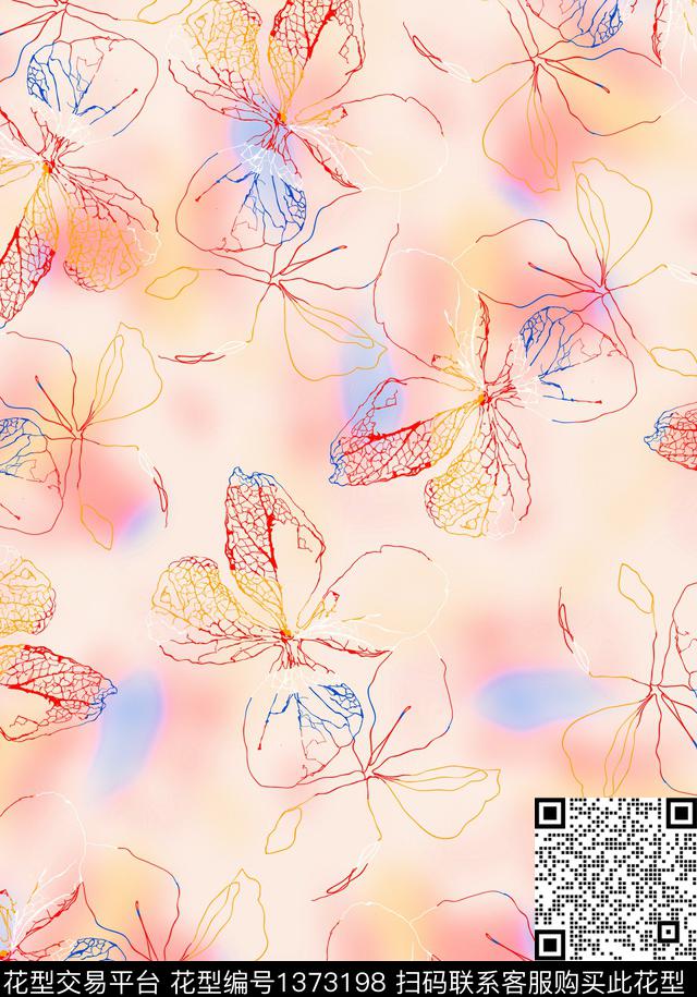 大牌风几何抽象数码印花花型下载（图片编号: 1373198） - 瓦栏（Walan）