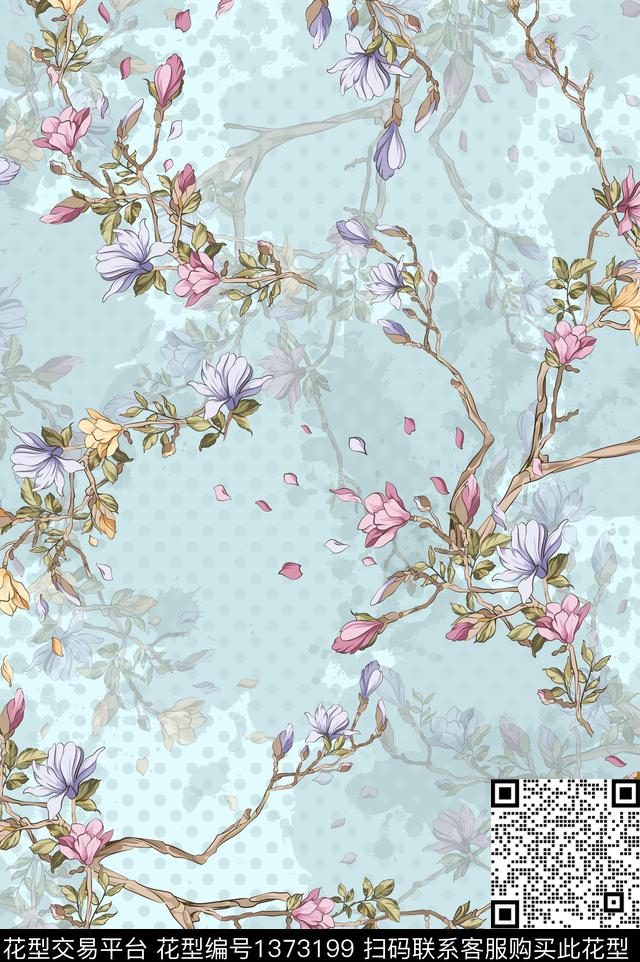 大牌风几何抽象数码印花花型下载（图片编号: 1373199） - 瓦栏（Walan）
