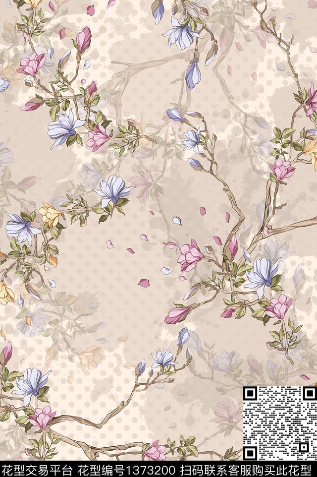 大牌风几何抽象数码印花花型下载（图片编号: 1373200） - 瓦栏（Walan）