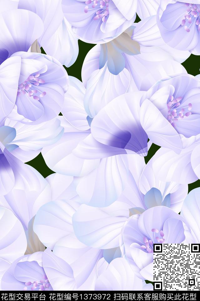 花卉045-3.jpg - 1373972 - 花卉 满版散花 花瓣 - 数码印花花型 － 女装花型设计 － 瓦栏