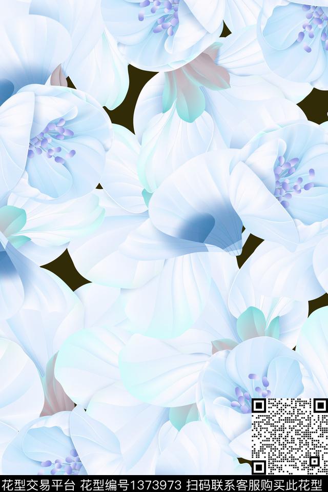 花卉045-4.jpg - 1373973 - 花卉 满版散花 花瓣 - 数码印花花型 － 女装花型设计 － 瓦栏