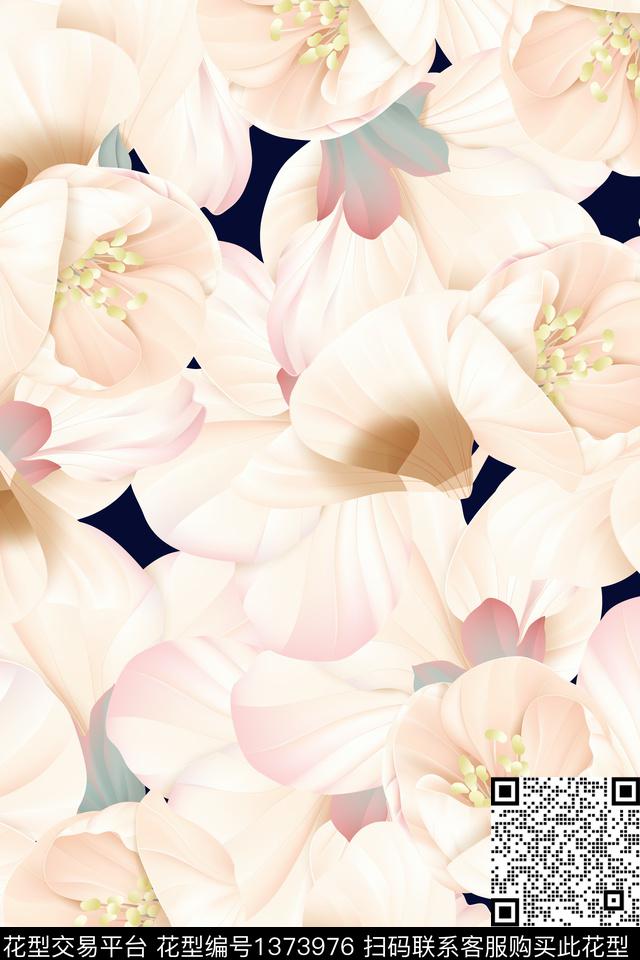 花卉045.jpg - 1373976 - 花卉 满版散花 花瓣 - 数码印花花型 － 女装花型设计 － 瓦栏